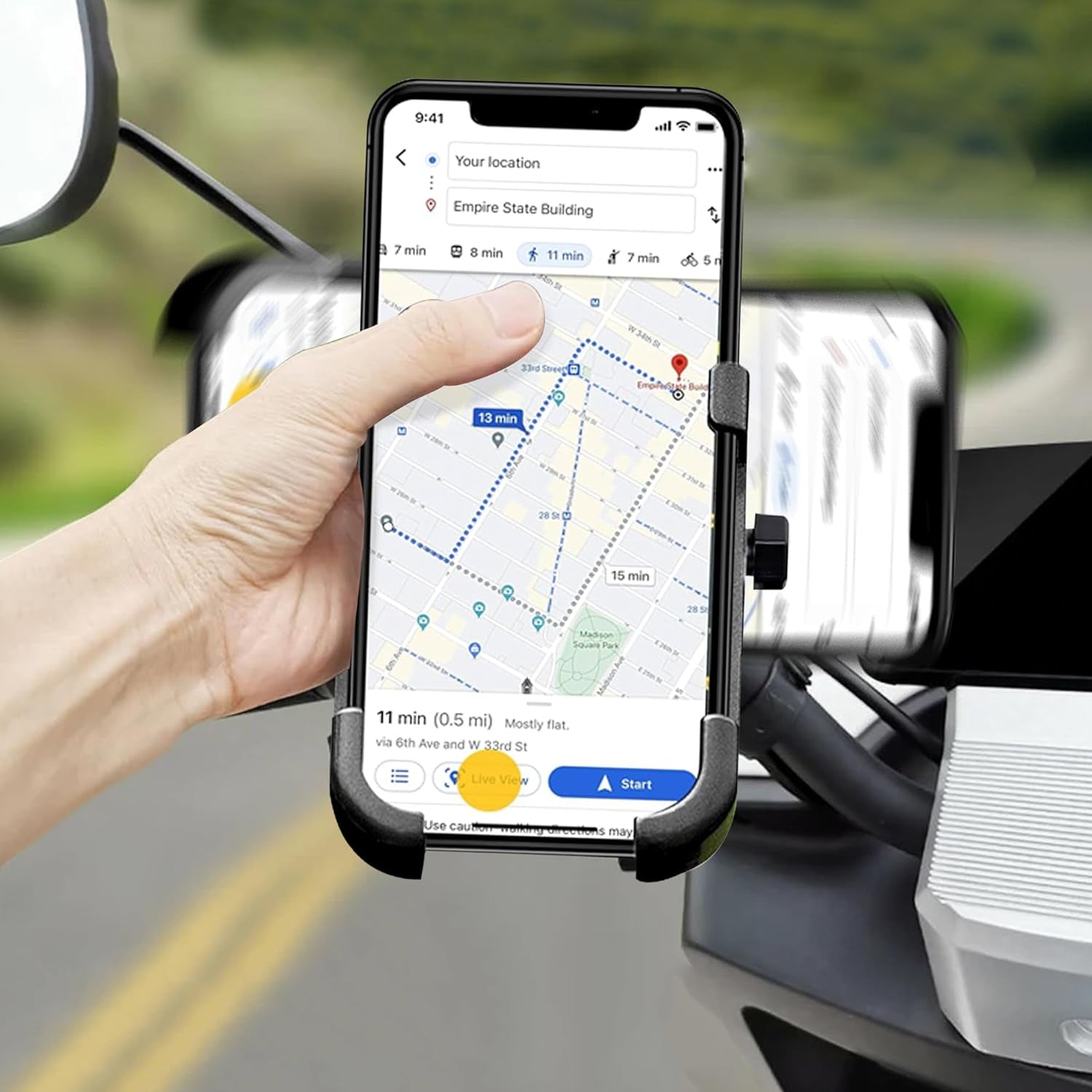 Full Metal Body Bike & Scooty 360 Degree Rotating Mobile Holder Stand for Bicycle, Motorcycle, Scooty for Maps and GPS Navigation Fits All Smartphones (1 Pc) Full Metal Body Bike & Scooty 360 Degree Rotating Mobile Holder Stand for Bicycle, Motorcycle, Scooty for Maps and GPS Navigation Fits All Smartphones (1 Pc)